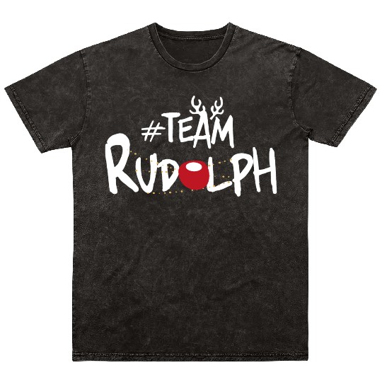 Team Rudolph Funny Christmas Reindeer Lover Meme Mineral Wash T Shirts
