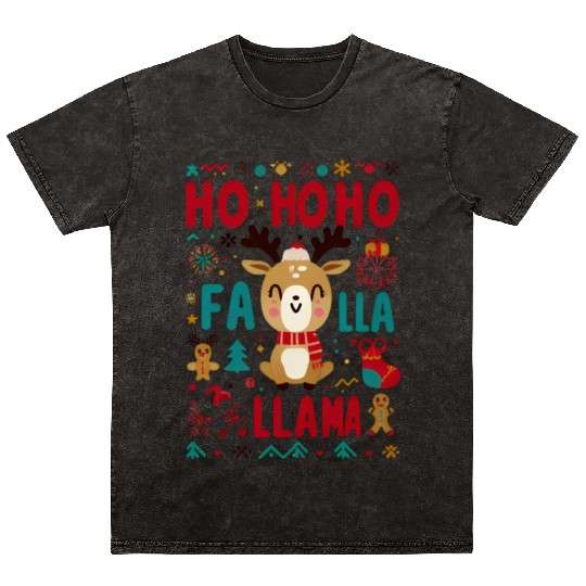 ho ho ho reindeer Mineral Wash T Shirts