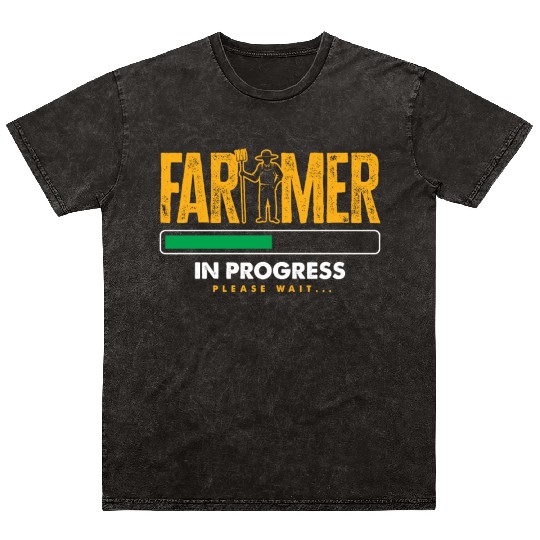 Farmer In Progress Funny Farmer Gift Mineral Wash T Shirts