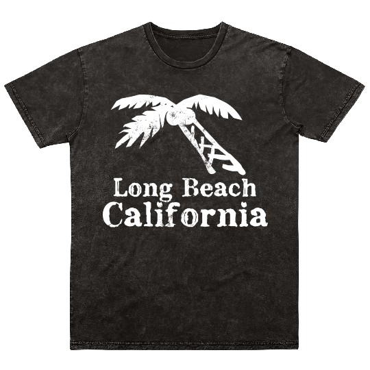 Long Beach California Palm Tree Souvenirs Gifts Mineral Wash T Shirts