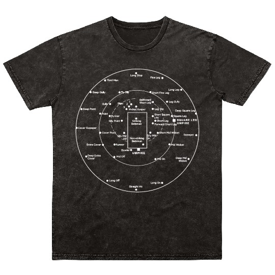 CRICKET PITCH POSITIONS Fielding Positions Diagram Mineral Wash T Shirts