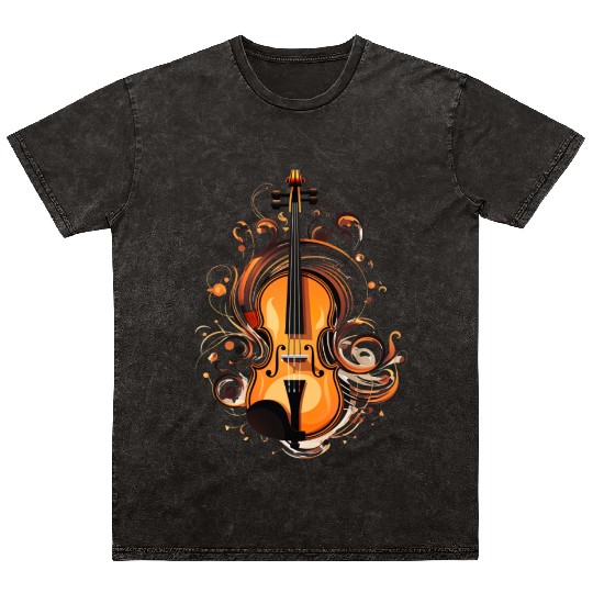 Violinist Violin Music Art Violin Player Mineral Wash T Shirts