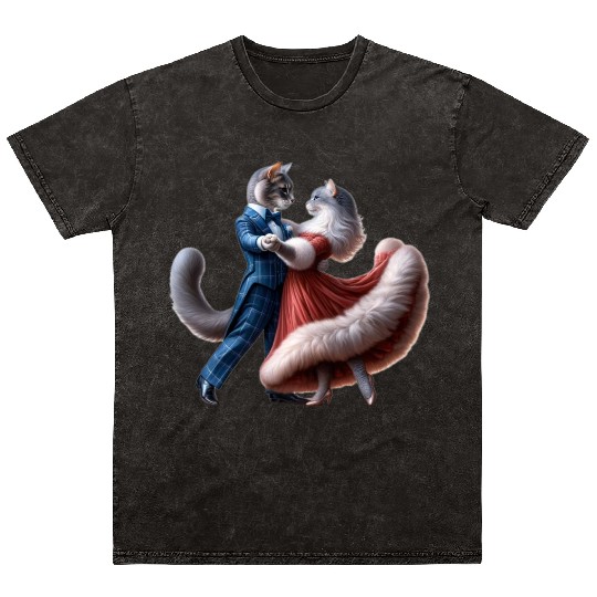 Twilight Dance of Cats Mineral Wash T Shirts