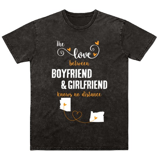 Love Between BF And GF Arizonna To Oregon Gift Mineral Wash T Shirts