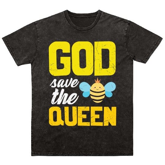 Earth Quote God Save The Queen Bee Mineral Wash T Shirts