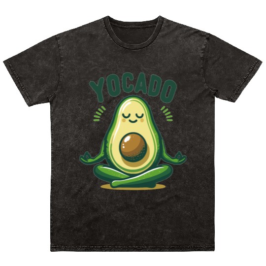 Yocado Peaceful Avocado Mineral Wash T Shirts