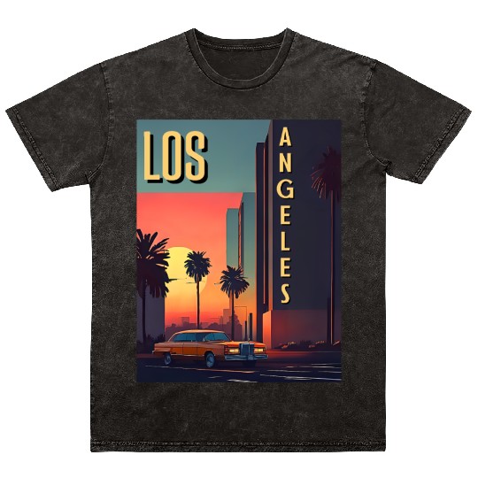 Vintage car in Hollywood Los Angeles Mineral Wash T Shirts
