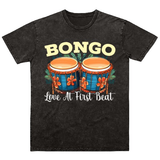 Bongo Player Musical Instrument Musician Mineral Wash T Shirts