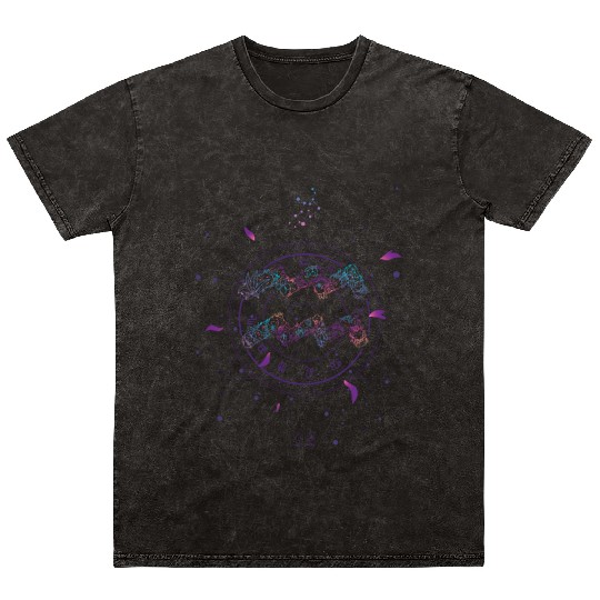 Aquarius Floral Zodiac Harmony Mineral Wash T Shirts