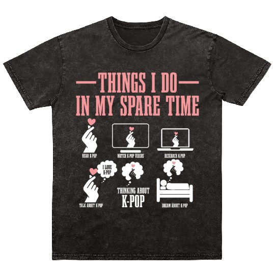 K-Pop Fan Gift Korean Pop Music Funny Mineral Wash T Shirts