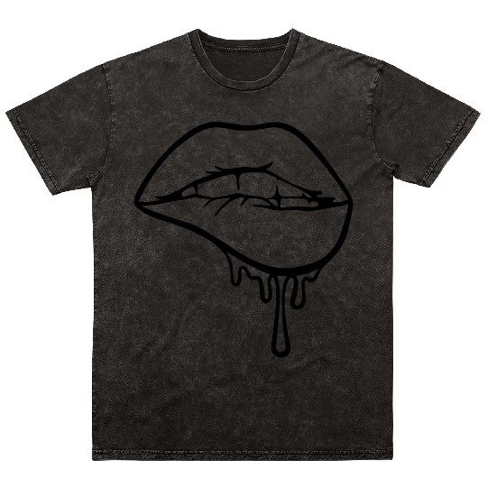 Biting Lip Hot melting lips Summer Mineral Wash T Shirts Design