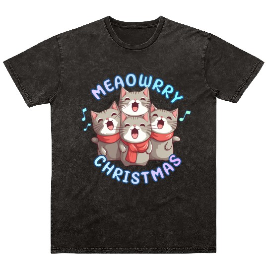 Christmas Kittens sing lovely Christmas song Mineral Wash T Shirts