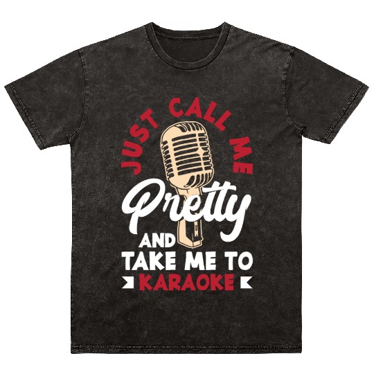 Funny Karaoke Singer Singing Musician Karaoke Gift Mineral Wash T Shirts