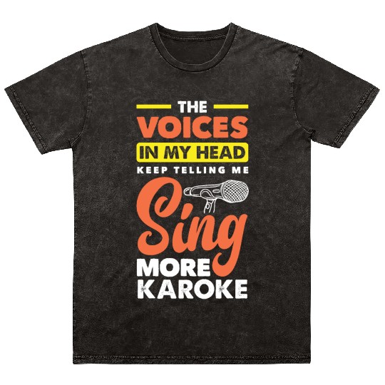 Funny Karaoke Singer Singing Musician Karaoke Gift Mineral Wash T Shirts