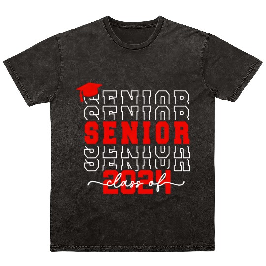Senior 24 Class Of 2024 Back To School Graduation Mineral Wash T Shirts