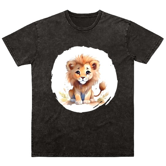 Watercolor Lion Mineral Wash T Shirts