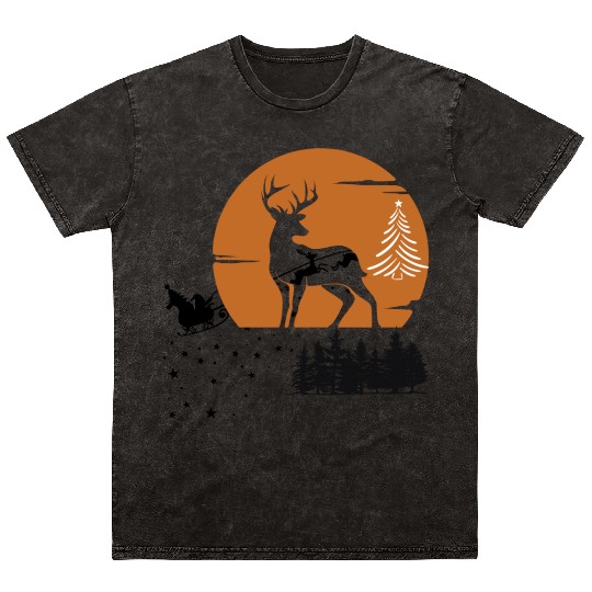 The Reindeer Merry Christmas DESIGN Mineral Wash T Shirts