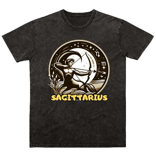Sagittarius Horoscope Mineral Wash T Shirts