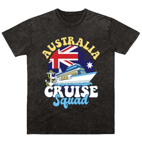 Australia Cruise Squad Family Vacation Trip Mineral Wash T Shirts