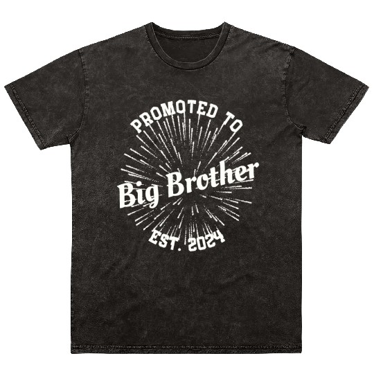 Promoted to Big Brother Baby Announcement New-born Mineral Wash T Shirts