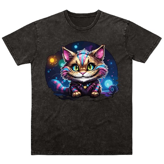 Fantasy Cheshire Cat Smile, Alice in Wonderland Mineral Wash T Shirts