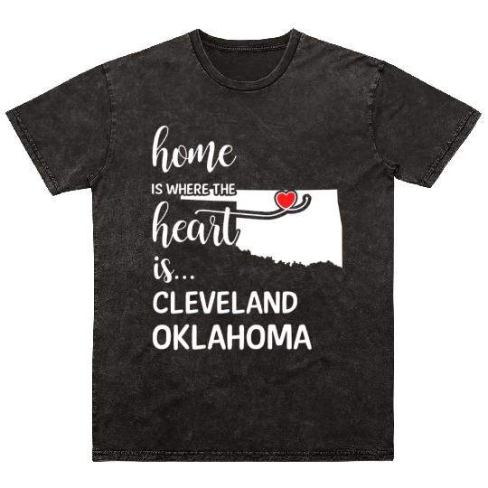 Cleveland County Oklahoma Is Where My Heart Is Mineral Wash T Shirts