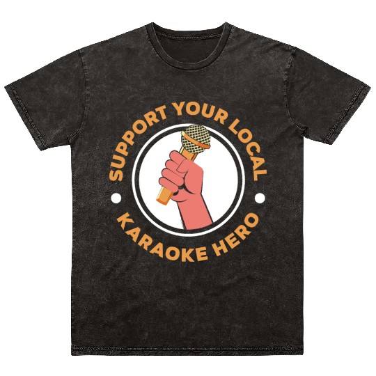 Funny Karaoke Singer Singing Musician Karaoke Gift Mineral Wash T Shirts