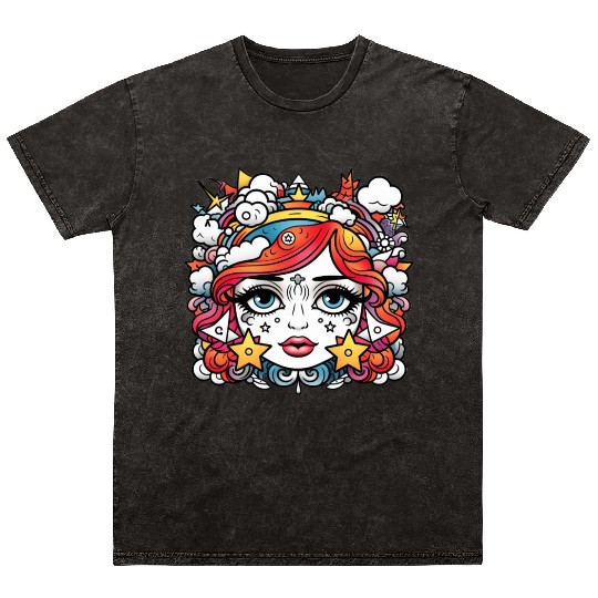 Celestial girl Mineral Wash T Shirts