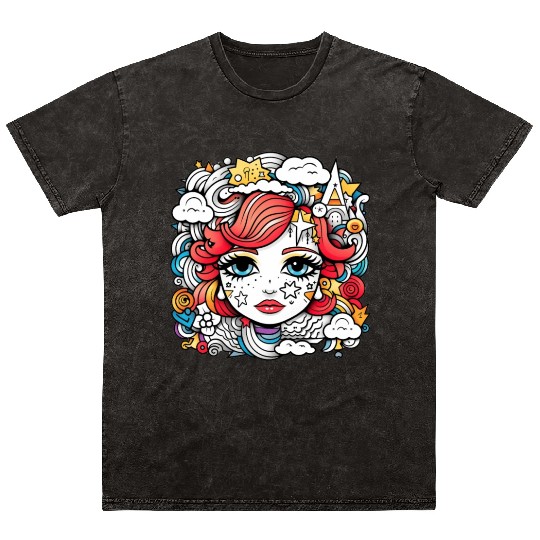 Celestial girl Mineral Wash T Shirts