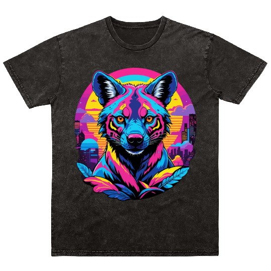 Neon Wild - Urban Hyena Portrait Mineral Wash T Shirts