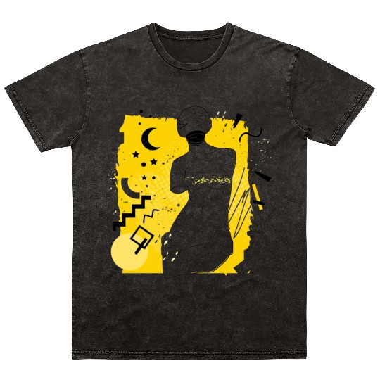 Ancient Greek Statue with Medical Mask T-S Mineral Wash T Shirts