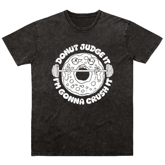 Fitness Donut Funny Donut Gym Mineral Wash T Shirts