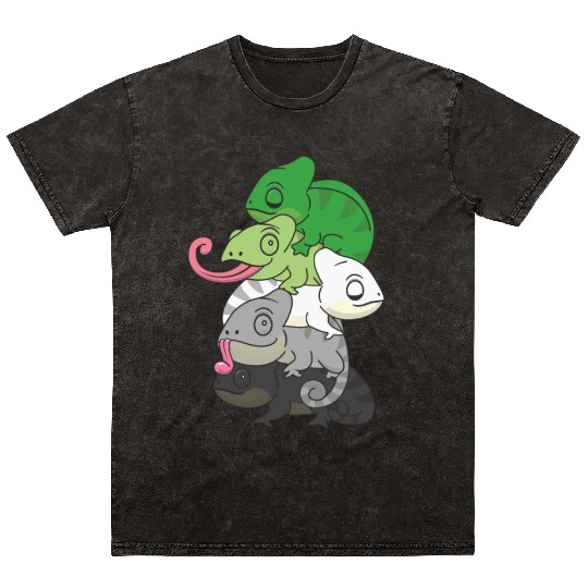 Aromantic Flag Pride Lgbtq Cute Chameleon Pile Mineral Wash T Shirts
