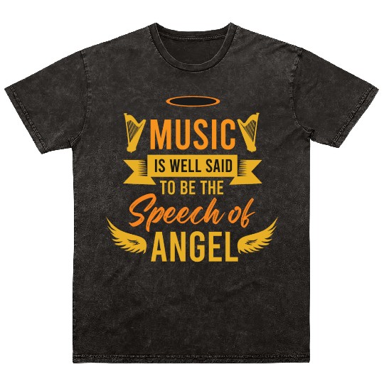 Music is Speech of Angel Mineral Wash T Shirts