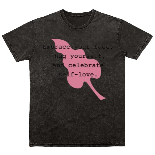 Self-Love Affirmation Leaf Design Mineral Wash T Shirts