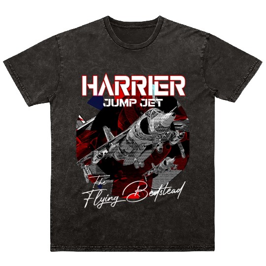 Harrier Jump Jet Military Fighter Flugzeug Mineral Wash T Shirts