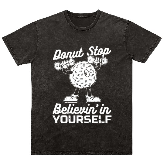 Fitness Donut Funny Donut Gym Mineral Wash T Shirts