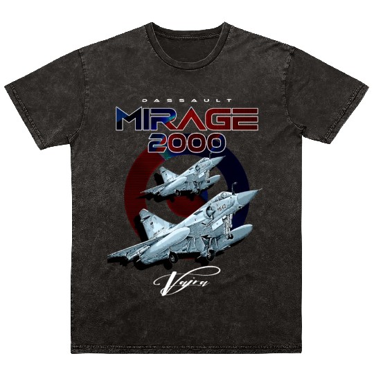 Dassault Mirage 2000 French Vintage Multi-Role Fig Mineral Wash T Shirts