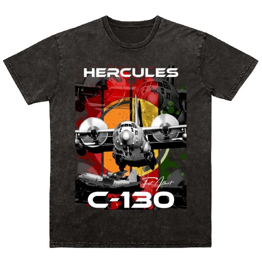C-130 Hercules Military Aircraft Mineral Wash T Shirts