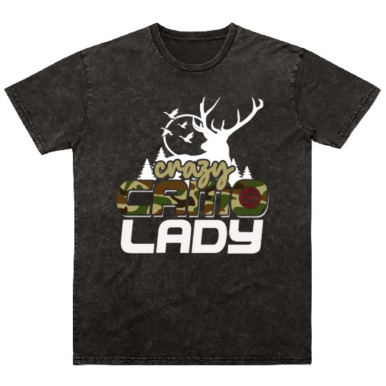 Crazy Camo Lady Women's Deer Hunting Season Camo Mineral Wash T Shirts