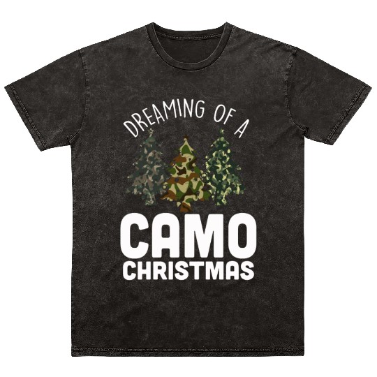 I'm Dreaming Of A Camo Christmas Camouflage Mineral Wash T Shirts