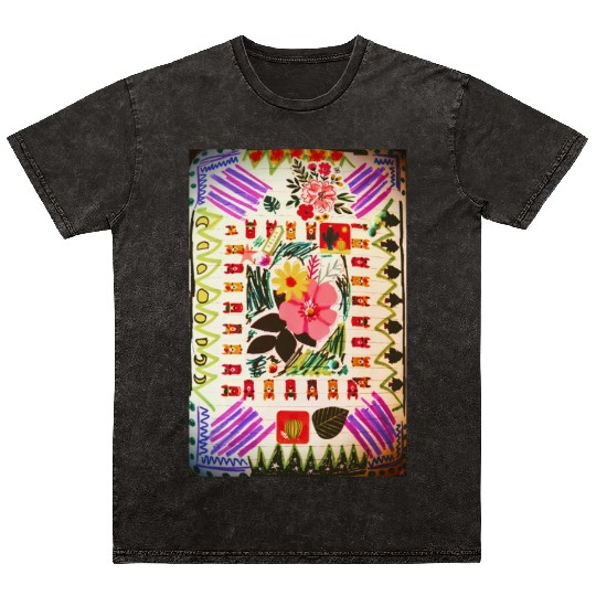 Flower Doodle Mineral Wash T Shirts