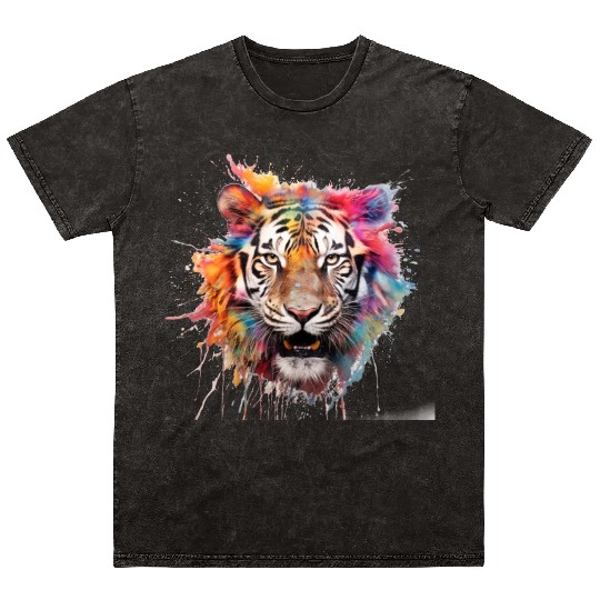 Grafitti Tiger Mineral Wash T Shirts