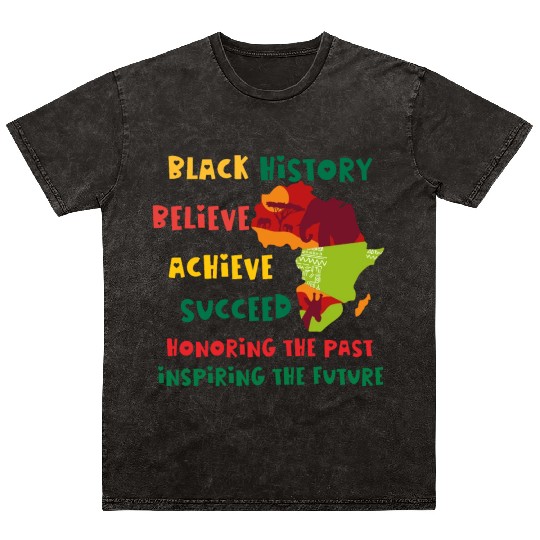 Honoring Past Inspiring Future Black History Month Mineral Wash T Shirts