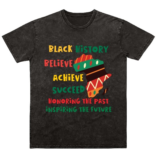 Honoring Past Inspiring Future Black History Month Mineral Wash T Shirts