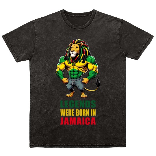 Jamaica lion reggae music Mineral Wash T Shirts