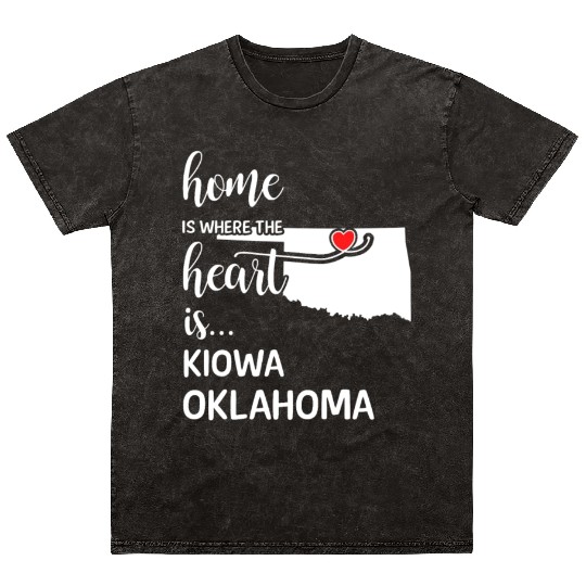 Kiowa County Oklahoma Is Where My Heart Is Gift Mineral Wash T Shirts