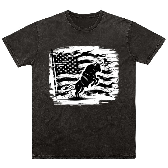 Rodeo Bull Riding Livestock Show Farmer Cattle Mineral Wash T Shirts