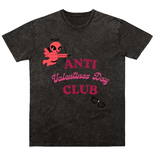 Anti Valentines Club Beautiful Nerd by Tavia Linen Mineral Wash T Shirts