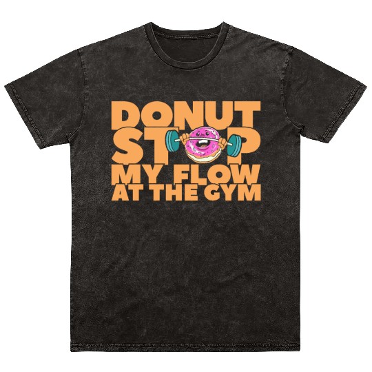 Fitness Donut Funny Donut Gym Mineral Wash T Shirts